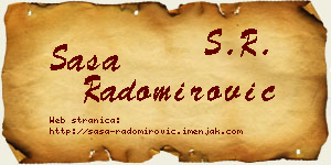 Saša Radomirović vizit kartica